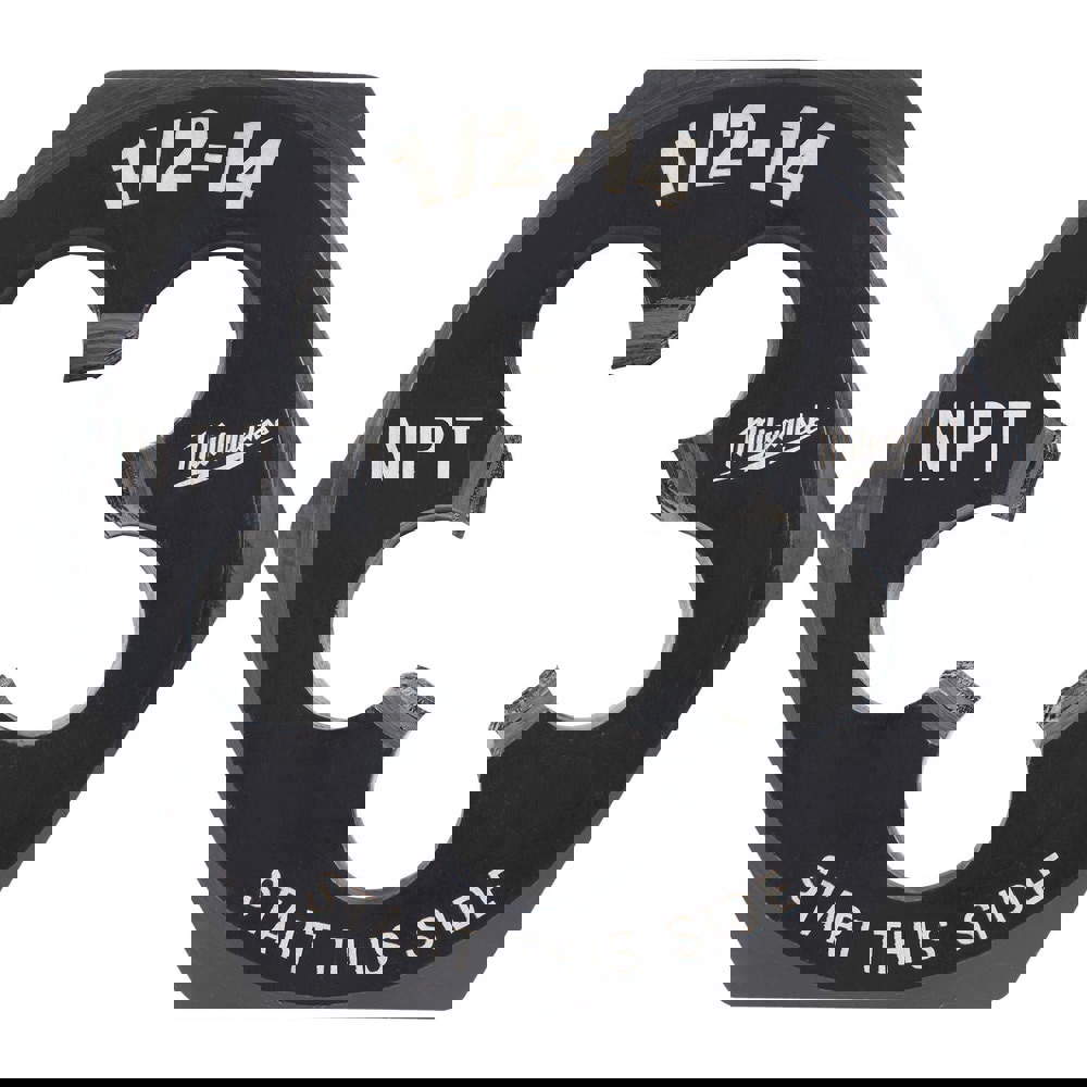 Hex Rethreading Dies; Thread Size (Inch): 1/2-14 ; Material: Carbon Steel ; Thread Direction: Right Hand ; Thread Standard: NPT ; Hex Size (Inch): 2-1/6 ; Series: Milwaukee
